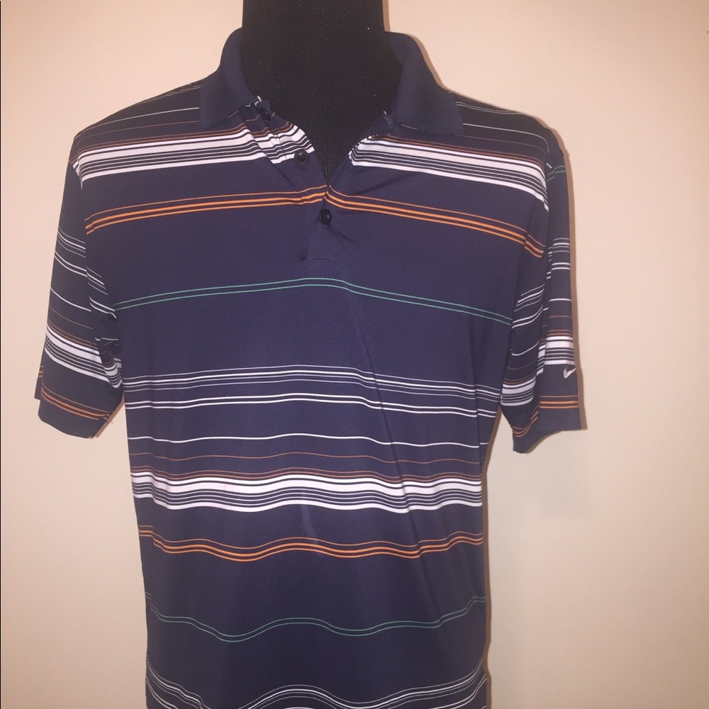 Nike Golf Men's DriFit Shirt Black Stripe Sz Med